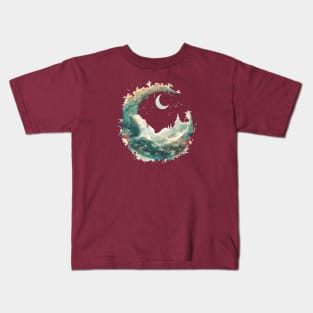 Summer Ending Jackalope moon scenery Kids T-Shirt